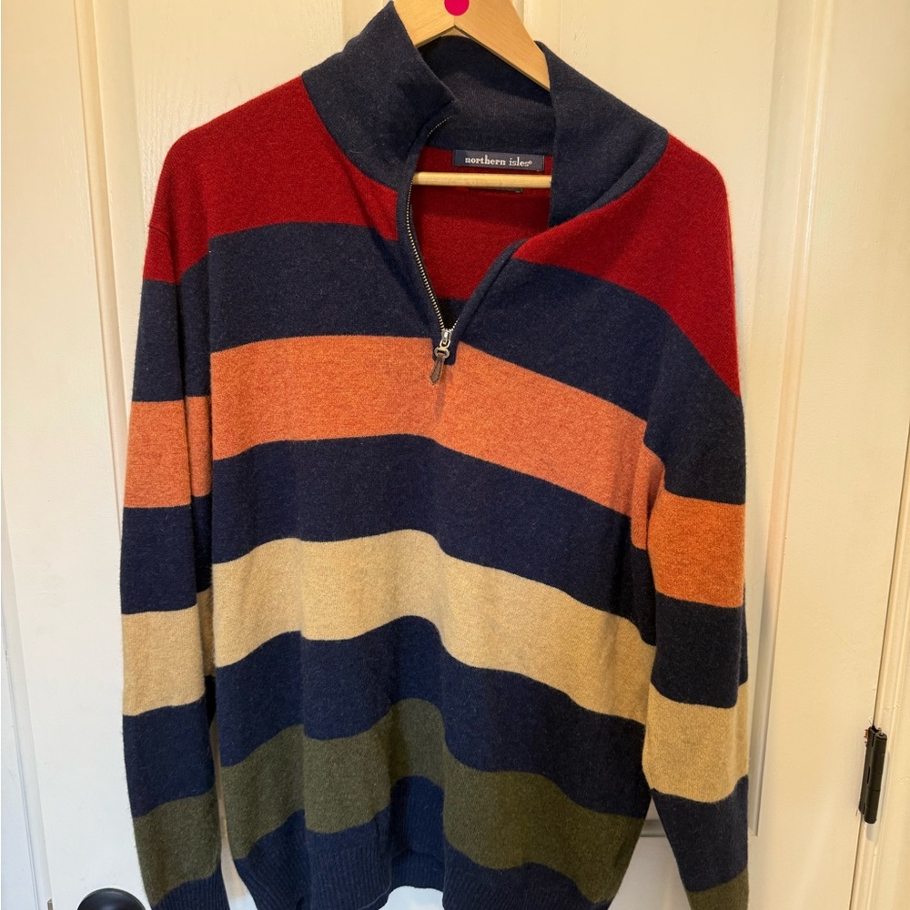 Northern Isles Men's Striped Zip-Up Sweater - Multicolor